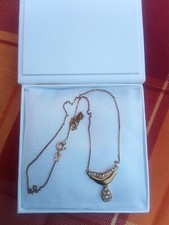 Kette Collier echt Gold  Gelbgold Design Mittelteil feine Kette 42 cm lang