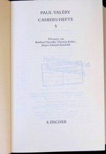Valéry, Paul: Cahiers/Hefte 5. Huschke, Reinhard: