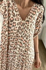 Kleid Lang Leo Print Neu 36 38