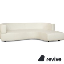 La Nuova Casa Leder Ecksofa Weiß Creme Sofa Couch