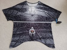 Großes Halloween Shirt 5XL Motiv Spinnennetz Schwarz , Grusel-Shirt