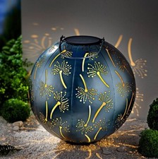 Solarkugel Pusteblume 30cm, Metall Solar Garten Deko LED Beleuchtung Dekoration