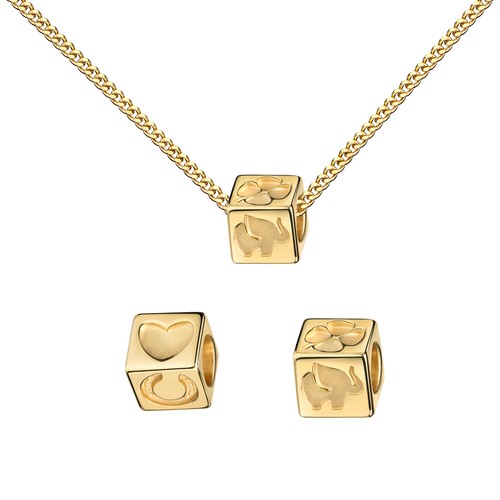 Glücksanhänger würfel gold - glücksanhänger,