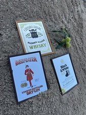 Bilder Spiegel set 3 st Whisky dry Gin scotch Werbung Vintage 60 Jahre 