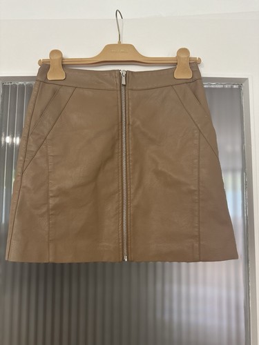 Minirock lederimitat braun mit - lederimitat,