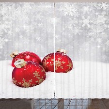 Weihnachten Rustikale Gardine Kugeln auf Schneeflocke