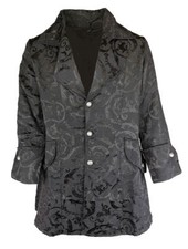 Gothic Steampunk Mantel Jacke Gehrock Brokat Herren gefüttert schwarz Benlin