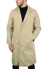 Sandro Manteu Mac Herren Klein Trenchcoat Unliniert Lang Geknöpft Taschen Beige