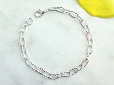 Bettelarmband Charms filigran Armband Glieder 5x8mm silberfarben 20cm kürzbar