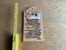 Holzbrett Aufschrift:Hausordnung:der Mann hat:…Lustig humorvoll alt DM-Zeit,Top