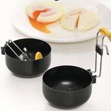 2Pcs Egg Poacher Boiler Egg Mold Collapsible Egg Cooker Cups with Oil Brush,