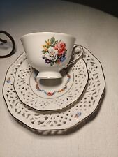 Schumann Sammeltasse Untertasse Unterteller Durchbruch Porzellan Top Zustand 