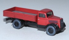Wiking 3350, Opel Blitz 3t Pritschen-Lkw, rubinrot, H0, gealtert, gebraucht