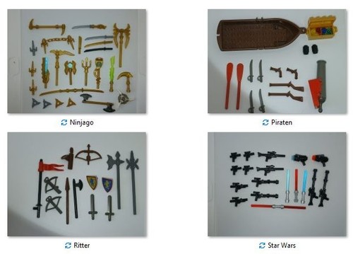 Verschiedene lego waffen - lego, sets