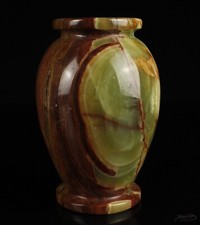 Sammlerobjekt Onyx Vase braun Mineralien Vase Blumenvase Sammler Höhe 15,0 cm