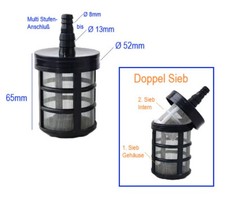 Doppel Filter Ansaugkorb 1/2" Gartenschlauch Grob Schmutz Filter Wasserfilter