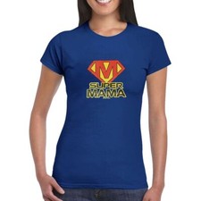 Super Mama T-Shirt blau