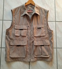 Chevy Herren Outdoorweste Mikrofaser Weste Gr. 26 beige Trekking Wandern Angeln