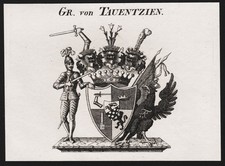 Gr. von Tauentzien Wappen coat of arms Kupferstich