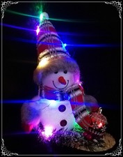 Weihnachtsfigur  Schneemann 28cm mit led beleuchtung  Weihnachtsdeko NEU