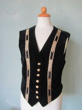 Helene Straßer Weste schwarz Samt Vintage Größe 40 L