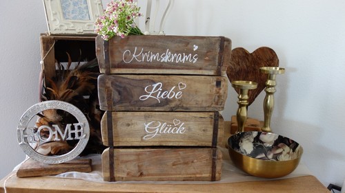 Dekokasten holz antik glück - dekokasten,