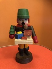 Vintage Erzgebirge Deutsch Weihnachten Spielzeug Verkäufer Holz Räuchermann
