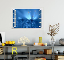 3D Blau Blumen 567 Offen