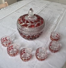 Kristall Bowle Set Rot –
