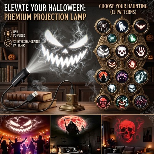 Halloween usb led projektor - halloween,