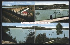 Dippoldiswalde /Sa., Talsperre Malter in vier Ansichten, Ansichtskarte 