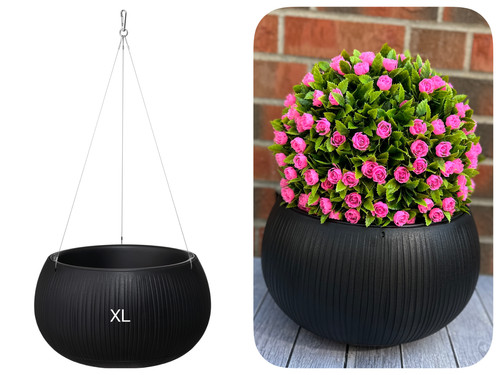 Blumenampel schwarz ø37 - schwarz, cm