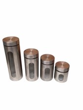 Vorratsdosen Aufbewahrungdosen Set Edelstahl,Glas 700,1000,1500,2200ml 4tlg