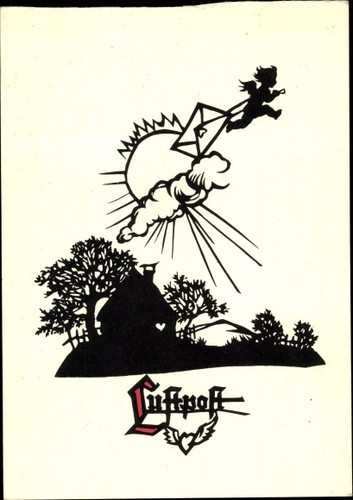 Scherenschnitt künstler - scherenschnitt, ak