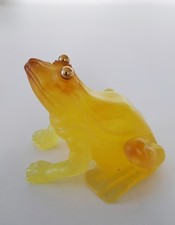 Daum Nancy Frosch aus Paté Verre, mit goldenen Augen, Farbe Mimos, begehrenswert