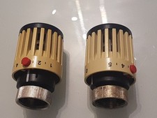  2 alte "aus den 90er Jahren" Honeywell Braukmann Thermostat-Kopf  mit Sparknopf