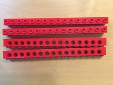 Lego 4x Technic Brick 1x16 rot