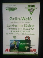 SB DJK Rosenheim - SSV Eggenfelden 2021/22 Ticket + Programm LL Bayern