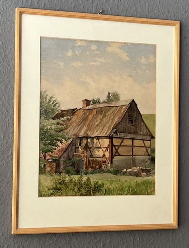 Tolles aquarell bauernhaus - aquarell,