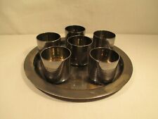 Schnapsglas Schnapsbecher Stamperl Set aus Metall Art Deco alt