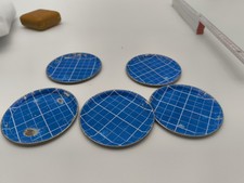 Vintage Untersetzer Metall Blau 9 Cm