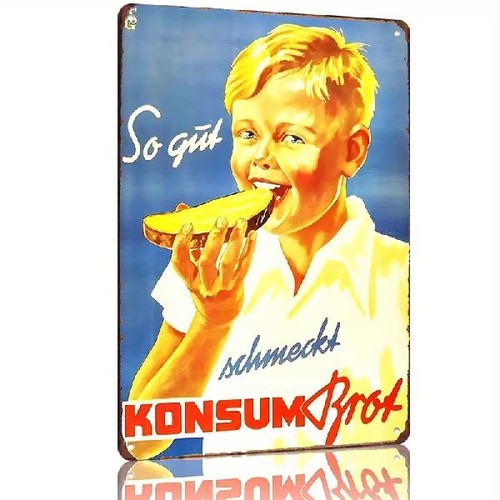 Blechschild konsum brot - blechschild,