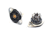 2x Fassung / Sockel für 9-polige NOVAL-Röhren,  Tube Socket, NOS