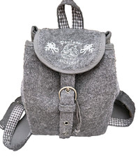 Rucksack Trachten Paulaner grau Tasche "Filz" - wie neu - Futter kariert