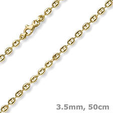 3,5mm Kette Collier Bohnenkette Schiffsankerkette 585 Gold Gelbgold 50cm Unisex