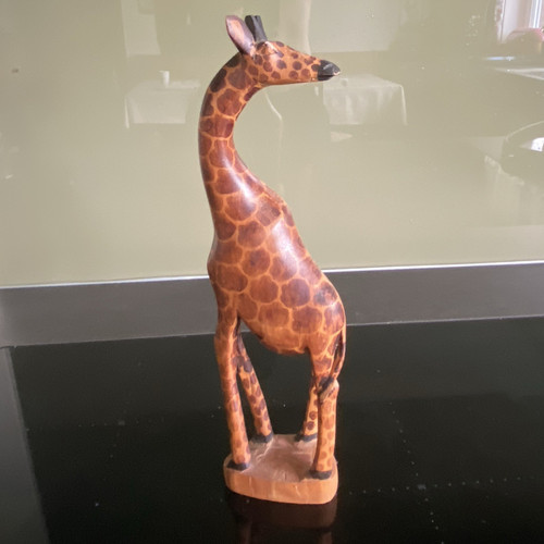 Holz giraffe figur braun - figur,