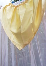 Gardinen + Vorhänge Hellgold Satin und Tüllgardine mit Goldstreifen