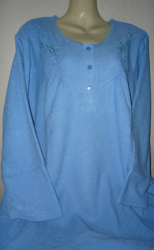 Damen frottee nachthemd mit - frottee,