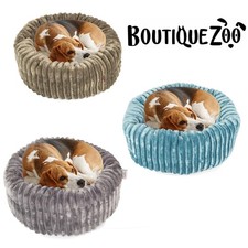 BOUTIQUE ZOO Donut Hundebett rund mit Kissen | Wildleder | rutschfest & waschbar