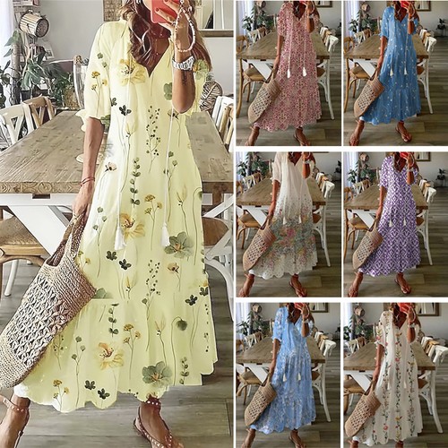 Langes damen sommerkleid - sommerkleid, im